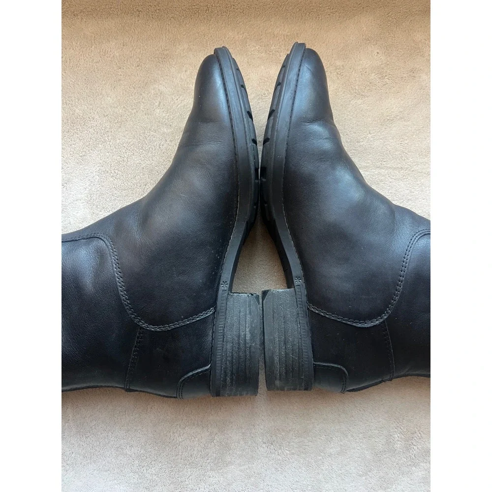 Sam Edelman Penny Riding Boots Black Leather‎ Knee High Back Zip Women 7.5M